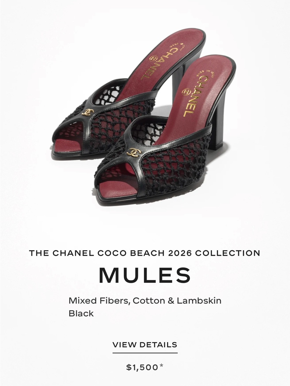 CHANEL Coco Beach Mules